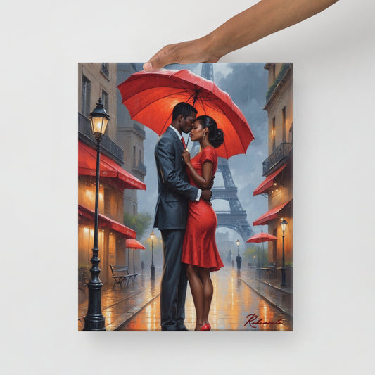 Paris With Love Canvas (16" x 20") - Embrace in the City of Lights