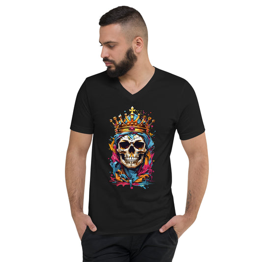 King Skull Unisex Short Sleeve V-Neck T-Shirt